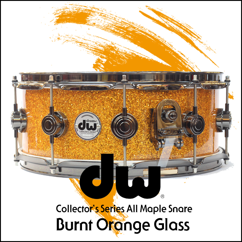 DW Collector's Series Snare All Maple/Burnt Orange Glass 14"x6"